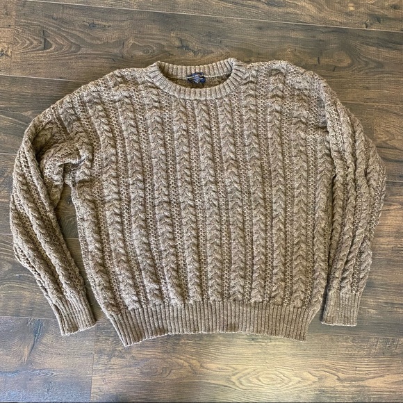Brooks Brothers Tan Alpaca Wool Aran 